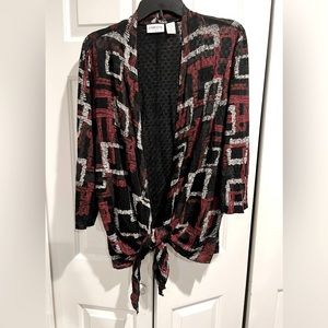 Chico's Black and Red Geometric Jacket